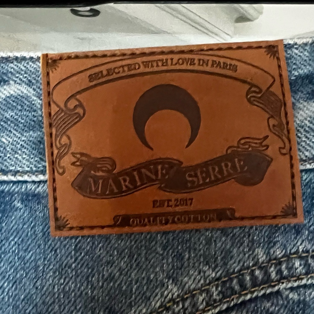 Marine Serre Crescent Pattern Denim Mini Skirt - Picture 5 of 11